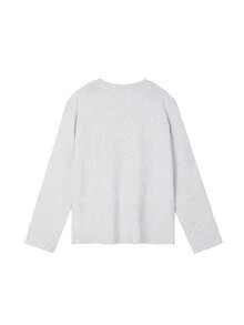 Autumn New Women Petite Casual Round Neck Cute Sweet Print Pattern Girl One-Piece Long Sleeve T-Shirt Top - Light Gray - View 7