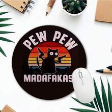 1 Piece Of Fun And Cute Mouse Pad, Circular Mouse Pad For Office Desk, Small Mini Travel Mouse Pad With Anti Slip Rubber Base, Laptop Office Rubber Mouse Pad Suitable For Girls And Boys, Suitable For Office, Home, Study And Gaming, 20 * 20 * 0.2cm