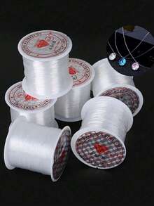 36/60/80/100/120m Cuerda elástica para cuentas - Cordón elástico transparente, línea de cristal de 0.5-1.0mm, para pulseras DIY, collares y accesorios de manualidades, caja de almacenamiento portátil