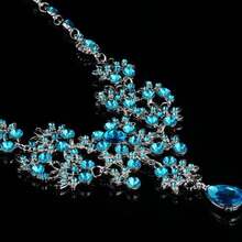 1 pieza Collar y 1 pieza de Aretes Conjunto de Joyería Elegante Retro de Lujo con Gota de Agua