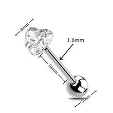 1/4pcs Fashionable Cubic Zirconia Decorated Round & Heart Shaped Tongue Rings, Suitable For Daily Wear By Men & Women