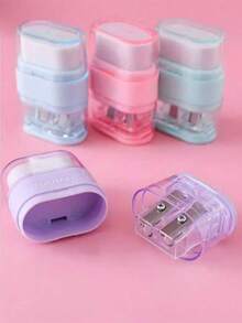 2 in 1 Gomma Multifunzionale con Temperamatite, Gomma per Studenti, Gomma Creativa - Gomma Pulita, Compatta e Pratica, Facile da Pulire, Buona Flessibilità - Temperamatite Portatile a Doppio Foro, Regalo Originale Adatto per Studenti, Forniture Scolastiche, Rientro a Scuola, Regali per le Feste, Forniture per Ufficio, Ideale per Matite, Gomme, Ufficio, Scrittura, Pittura, Lettura