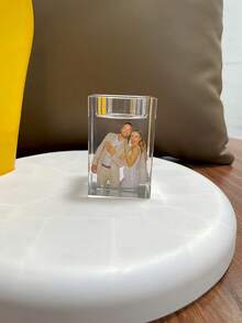 1 pieza Cristal personalizado, impresión integrada a color, material de resina, grabado con fotos y texto, regalo conmemorativo de mascota, decorativo, exquisito, de moda, de alta calidad, lindo, moderno, personalizado, único, regalo personalizado, regalo personalizado para mujeres, esposa