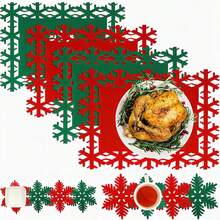 12 buc fulgi de zăpadă covorașe de masă de Crăciun din fetru covorașe de masă pentru petrecere de Crăciun, iarnă, nuntă, vacanță, casă, cină, decorațiuni de masă