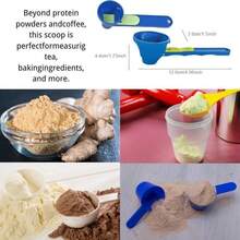 Multi-Purpose Scoop With Built-In Funnel| Perfect For Narrow Bottles| Used For Coffee, Collagen, Pre-Workout, Laundry Detergent|  FOR PROTEIN POWDER - Blue 2 Piece - View 5