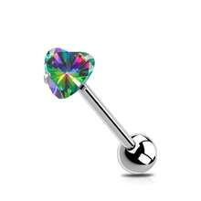 1/4pcs Fashionable Cubic Zirconia Decorated Round & Heart Shaped Tongue Rings, Suitable For Daily Wear By Men & Women