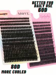 560PCS 60D/80D Curl Natural Lash Clusters – 0.31inch–0.63inch Wispy Individual Eyelash Extensions, Faux Mink Fluffy Cluster Lashes, Soft & Lightweight Reusable False Eyelashes, DIY Lash Kit For Everyday Wear, Party, Wedding, Christmas, Valentine's, Halloween, Thanksgiving & Birthday Gifts, Beginner-Friendly & Quick 3s Application - Hồng - Xem 6