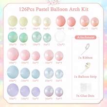 Pastel Rainbow Balloon Garland Arch Kit 126Pcs Double Stuffed Pearl Pink Blue Yellow Peach Purple Turquoise Clear Balloons For Birthday Party Product Shower Gender Reveal Easter Spring Day Decorations