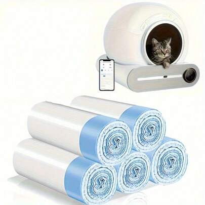 130pcs/45pcs Thick & Durable Pet Waste Bags With Pull Cord Closure - Large Leak-Proof & Tear-Resistant Trash Bags, Suitable For Dogs, Cats, Litter Box Cleaning - Home, Travel, Cage Training - Compatible With Automatic Feeders, High Capacity Reliable Quality, Cat Owner's Top Choice