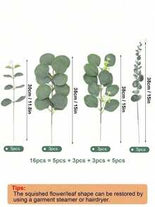 30/60Pcs 4 Kinds Artificial Mixed Green Eucalyptus Leaves Stems Artificial Silver Dollar Eucalyptus Leaves Faux Greenery Spray Fake Plants For Wedding Bouquet Centerpieces Flowers Arrangement Decor