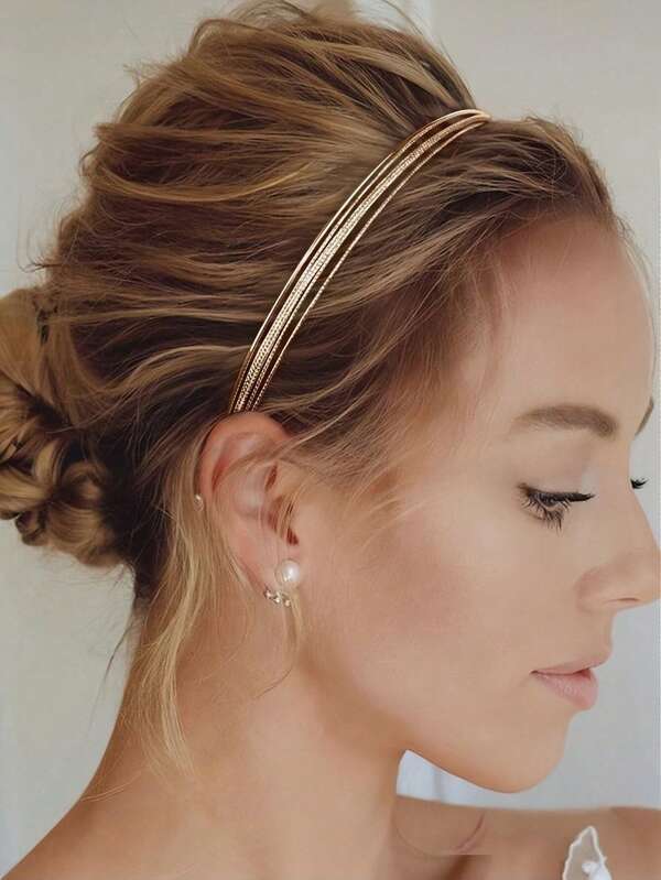 1pc/2pcs Simple And Stylish Metal Fine Thread Headbands Are Suitable For Everyday Wear Head Accessories For Women Minimalist Style Gold Line Multi-Layer Thin Headband Women's H Direct Outer Air Stuff Fashion Temperament Personalized High Skull Top Face Wash Head Bands Hairpins Daily Versatility Wearing Foreign Hairpins Headbands For Women, Hairband For Women, Home Beauty Women Accessory Gifts, Hair Hoop