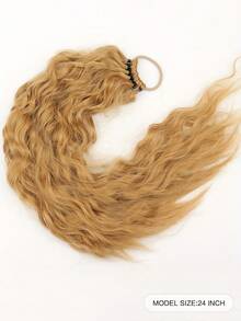 Extensión de cola de caballo sintética rizada de 24 pulgadas con cuerda elástica para el cabello, accesorios de cabello para uso diario y fiestas, extensiones de cabello sintético largo y rizado de alta temperatura para mujeres - Multicolor - Ver 4