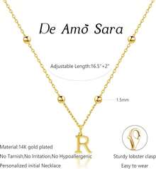 Personalized Initial Necklace For Women, Dainty A-Z Pendant Charm - C - View 9