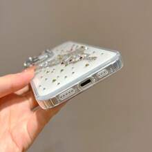 Butterfly 1pc Transparent TPU Anti-Drop Phone Case, Single Electroplated Silver Lens Frame Protective Cover, DIY Rhinestone Bow Pattern Phone Case, Luxury Rhinestone Suitable As Gift For Loved Ones, Compatible With IPhone 16 Pro Max, 15 Plus, 14 Pro, 13, 12 Pro, 11