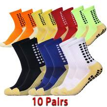 10/6/4/1 Pair, Anti-Slip Dispensing Mid-Calf Football Socks, Sport Socks With Enhanced Grip - Moisture-Wicking, Breathable Fabric - Non-Slip Soccer Ideal For Football, Basketball & Running, Grip Socks For Enhanced Control, Premium Football Accessories & Must-Have Soccer Accessories For Players