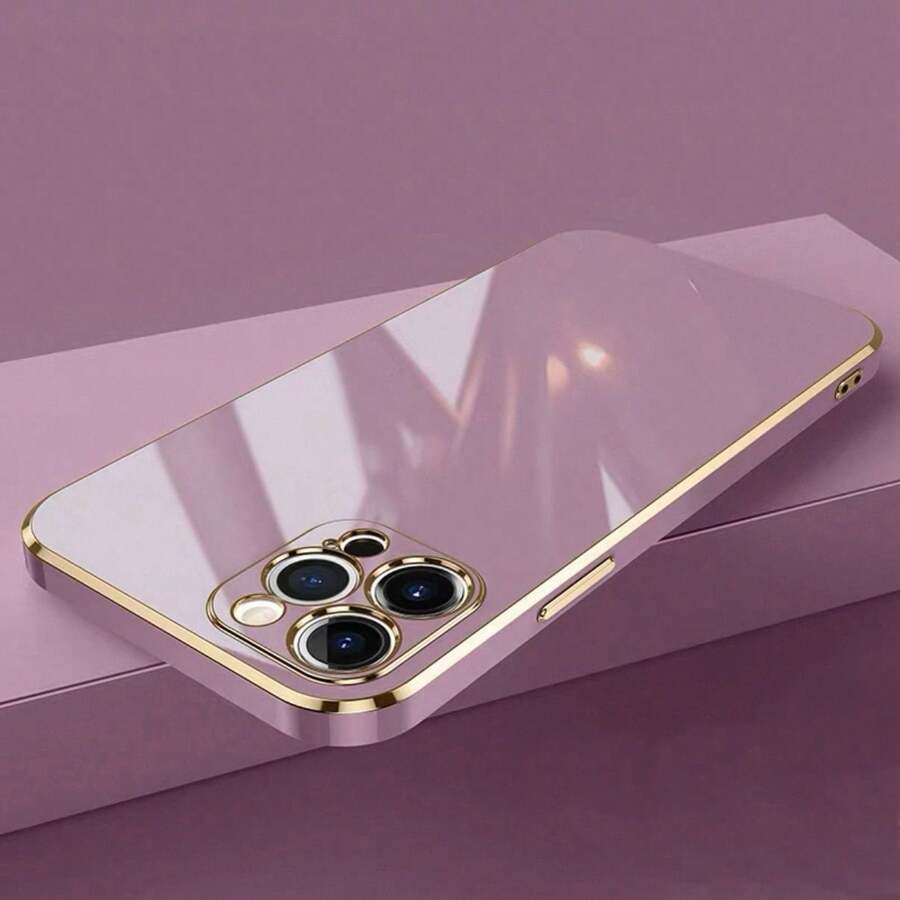 Crystal Covers Luxury Case With Gold Edge For Apple - 紫丁香色 - 查看 1
