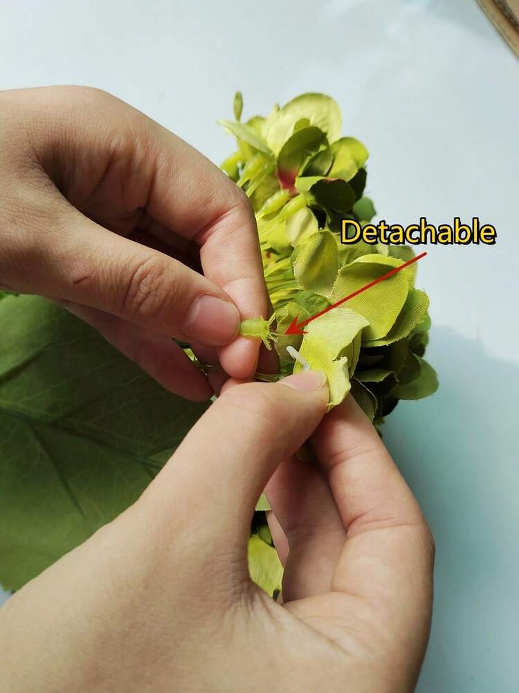 MEHELANY 1pc 18.5-Inch Champagne Faux Hydrangea Flower, High-Quality Silk-Like Artificial Floral Decor, Suitable For DIY Wedding Bouquets, Parties, Home Living Room, Kitchen, Garden, Hotel, Office, Spring Holidays Decoration, DIY Wreaths, Gifts (Light Orange)