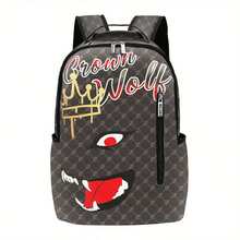 鲨鱼嘴造型大容量多功能背包，男女通用，学生笔记本电脑包，短途通勤及上学必备，圣诞节、感恩节、情人节礼物，旅行洗漱包，化妆包，沙滩包，度假必备，学习用品，旅行必备，女士大学宿舍浴室必备 - 彩色 - 查看 6