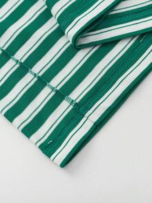 Balabala Tween-Jungen Streifenshirt mit Langarm, lässig, Neuerscheinung Frühling/Herbst 2025 - Grün und Weiß - Übersicht 10