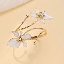 1pc Adjustable Floral Anklet With Geometric Design - Elegant Open Cuf Foot Chain Jewelry For Daily Wear, Parties & Holidays, Al-Season Comfort, Party Accessory Floral Pattern | Adiustable Ankle Jewelry, Anklets For Women Daily Wear Party Jewelry Gifts - Multicolor - View 5