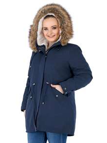 Women's Puffer Jacket Quilted Lightweight Padding Hood Packable Bubble Coat - Dark Blue - View 3