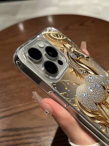 Golden Diamond Steed Magnetic Attraction Phone Case Suitable For Compatible With Iphone17,16, 15, 14, 13, 12, 11, PRO MAX, XS MAX, XS, X, PLUS ,As Well As,Galaxy S25/24/23/22 Ultra/ Edge /FE/Plus,And Series - 彩色 - 查看 5