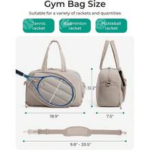Tennis Gym Bag For Women, Tennis Bag Holds 2 Rackets With Shoe Compartment & Wet Pocket, Sports Duffle Bags Fits Up To 15.6" Laptop, Women Overnight Weekend Bag, Custom Tennis Bag Accessories Organizer Gifts - màu đen - Xem 4