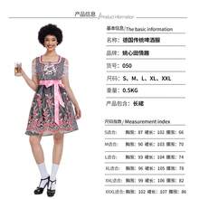 Abito da festa della birra di taglia grande con ricamo floreale, outfit da banchetto per donne