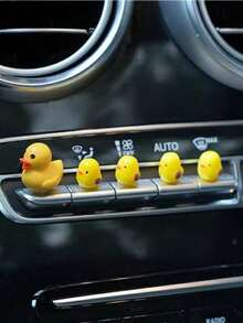 5pcs Mini Cute Duck Screen Center Console Ornaments For Car Rearview Mirror, Auto Interior Decorations - 黃色 - 查看 3