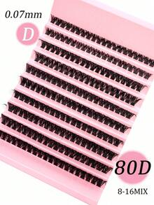 Kit completo de extensión de pestañas DIY: 200 pestañas agrupadas, pestañas individuales reutilizables gruesas y esponjosas con curvatura 80D/60D/40D/30D para maquillaje de ojos en fiestas, escenarios y festivales, racimos de pestañas, pestañas individuales, pestañas postizas