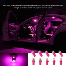 10 PCS Car Interior LED Light Bulb, T10 5050 5SMD LED Car Bulb Kit, ***** Bright Automotive Led Replacement Bulbs For Dashboard Dome Map Door Courtesy License Plate Lights (Purple)