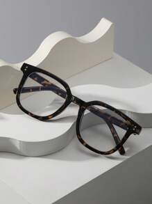 1pc/2pcs/3pcs Women Fashion Non-Prescription Glasses Classic Square Frame Rivet Personalized Versatile Minimalist Comfortable Transparent Glasses, Suitable For Daily Use, Computer, Reading, Mobile Phone, Gaming - Clear - View 4