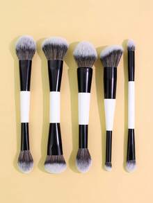 3/5/6/7/8/11 Peças Conjunto de Pincéis de Maquiagem Dupla Face, Pincéis Multifuncionais para Blush, Base, Pó, Iluminador, Olhos, Corretivo, Kit de Pincéis de Maquiagem, Presente Portátil para Meninas e Mulheres