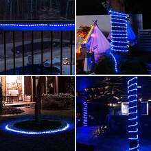 Solar Rope Lights,  LED Solar String Lights, 8 Modes Waterproof Solar Powered Outdoor Light, Flexible Clear Tube Light For Garden Backyard Patio Deck Pool Tree Decor - Blue - View 8