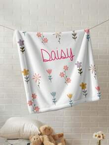 1pc Customized Blanket, Text Blanket, DIY Blanket, Pattern Blanket, Memorial Blanket. Tapestry, Photo Portrait Blanket Design, Suitable For Girls, Boys, Adults, Valentine's Day, Lightweight, Baby Blanket, Personalized Blanket, Personalized Photo Blanket - Multicolor - View 3