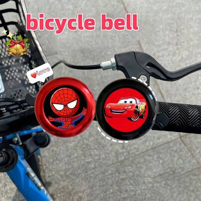 Marvel 1 campainha de bicicleta de desenho animado do Homem-Aranha (adequada para bicicletas de equilíbrio/bicicletas infantis): serve para passeios diários, brincadeiras ao ar livre, prática de bicicleta de equilíbrio, acessório perfeito para mães, serve para guidão de bicicleta, alça de bicicleta de equilíbrio, barra transversal de bicicleta infantil, som de campainha alto para alerta de , design de desenho animado fofo, fácil de instalar e durável, pedalando com estilo atraente