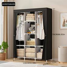 便携式衣柜，衣物收纳柜，3-4层大容量简约衣柜，卧室衣柜，家用布艺衣柜，适用于出租房/宿舍，衣物收纳，坚固耐用组装式布艺衣柜 - 彩色 - 查看 12