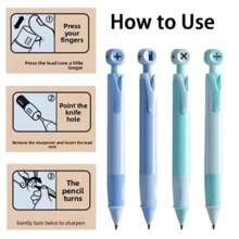 1/2/4 支自动铅笔 + 8/16/32 支替换芯 + 橡皮擦，自动削尖，符合人体工程学握把，2.0 毫米粗铅芯，适合书写和绘画 - 彩色 - 查看 12