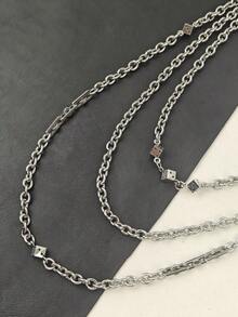 DIY Stainless Steel Dice Pants Chain Three Layers Of Silver Metal Neo Gothic Fashionable Luxury Accessories For Men And Women Halloween Carnival Gifts