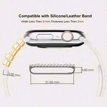 5/4 piezas de anillos decorativos de metal compatibles con las correas de Apple Watch, accesorios de moda con decoración de diamantes brillantes, correa de silicona para reloj inteligente (el reloj y la correa no están incluidos), compatible con Apple Watch Series Ultra/SE/10/9/8/7/6/5/4/3/2/1 de 38mm, 40mm, 41mm, 42mm, 44mm, 45mm, 46mm, 49mm - Dorado - Ver 6