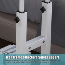 Adjustable Height Mobile Computer Desk With Wheels And Shelves For Home Office - màu đen - Xem 5