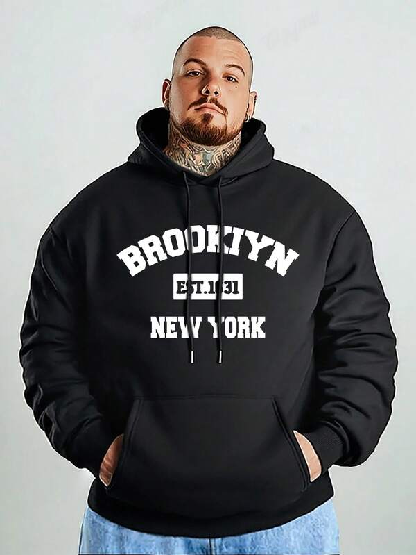 2025 New Men's Plus Size Winter Camping Christmas Hoodie Sweatshirt