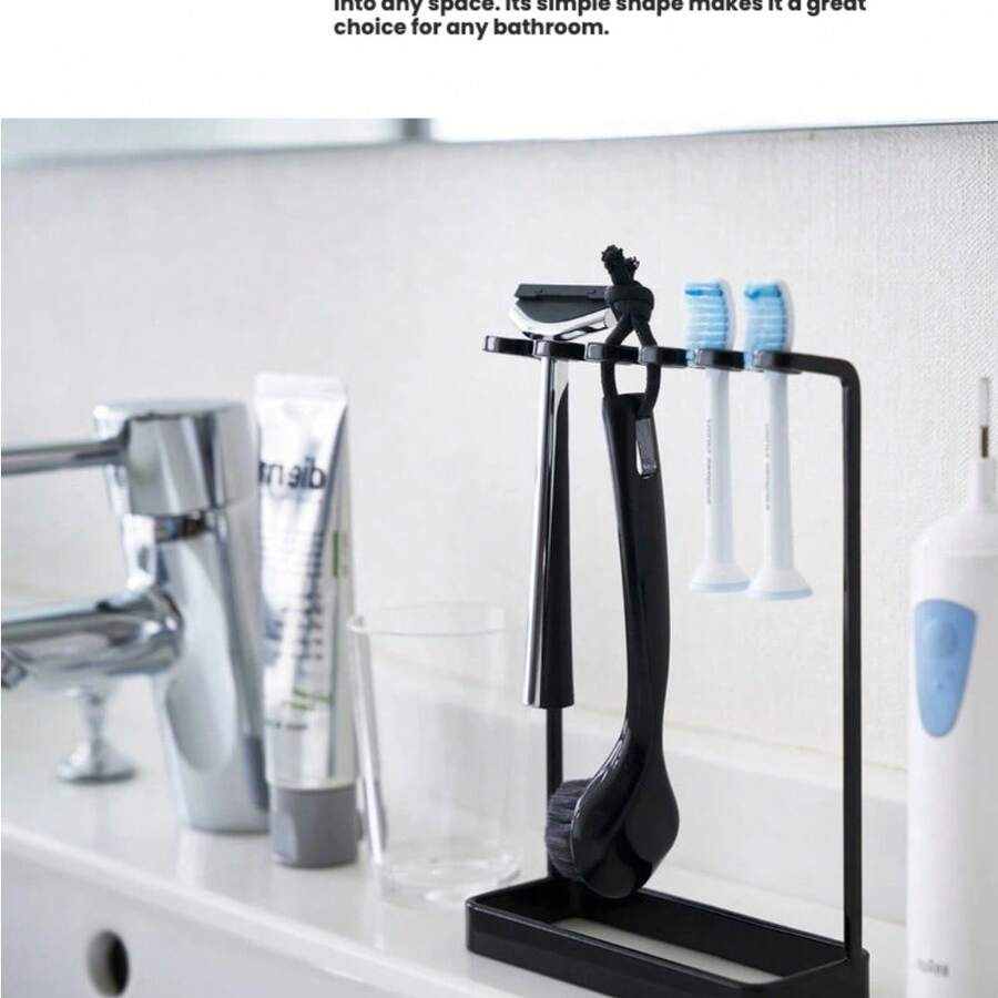 1pc No Drill Electric Toothbrush Holder, Bathroom Wall Mount Toothbrush Organizer, Minimalist Vanity Storage