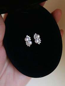 2 Styles Of Elegant Versatile S925 Sterling Silver Earrings, Inlaid With Zirconia And Faux Pearls, Suitable For Women To Wear, Can Be Used As Daily Accessories Or Birthday Gifts For Friends. - Silver - View 4
