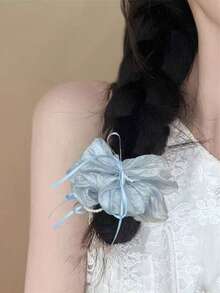 1 pieza Coletero de tul con adorno de perlas - Elegante coletero grueso para mujer, sujetador de coleta y moño con encanto romántico, sujetadores de coleta, bandas elásticas para el cabello, cuerdas para el cabello, accesorios para el cabello como regalo, accesorios para la cabeza, banda elástica - Multicolor - Ver 9