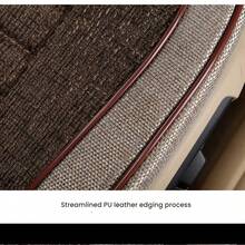 1pc Car Seat Cover, Universal Semi Enclosed Seat Cushion Cover For Four-Wheel Small Cars, No Backrest, Linen Material For Ventilation And Breathability, Comfortable Hand Feel, Universal For All Seasons, Car Interior Accessories