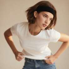 4 Pieces Of Women's Elastic Wide Headbands - Solid Color Headscarf Style, Elastic Yoga And Exercise Straps - Black, Gray, White, Pink - Comfortable And Supportive Of An Active Lifestyle, Yoga Headbands | Casual Headwear | Elastic Fabric - 彩色 - 查看 6