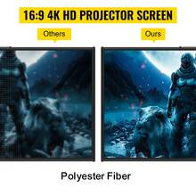 Tripod Projector Screen With Stand 70 Inch 16:9 4K HD Projection Screen Stand Wrinkle-Free Height Adjustable Portable Screen For Projector Indoor & Outdoor For Movie, Home Cinema, Gaming, Office - Black and White - View 2