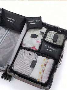 6-1pc Travel Storage Bag Waterproof And Moisture-Proof Clothing Sorting Bag Large Capacity Travel Storage Bag Classified Storage Of 6 Pieces Set It Is A Great Helper For Home And Travel And You Can Leave Anytime You Want So You Don't Have To Worry About Traveling Travel Essentials Holiday Essentials