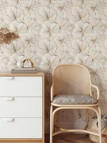 1 Roll 1m/3m/5m Vintage Beige Floral Minimalist Modern Art Style Wallpaper, Suitable For Home Renovation, Room Decor, Cabinet Refurbishing, Bathroom Decor, Vinyl Wall, Aluminum Foil Wallpaper, Non-Transparent Background, Covering Stains And Flaws, Flexible And Tear-Resistant, Easy To Clean, Self-Adhesive Wallpaper Wall Paper Wall Stickers Wall Decor Wallpaper Peel And Stick - Multicolor - View 5